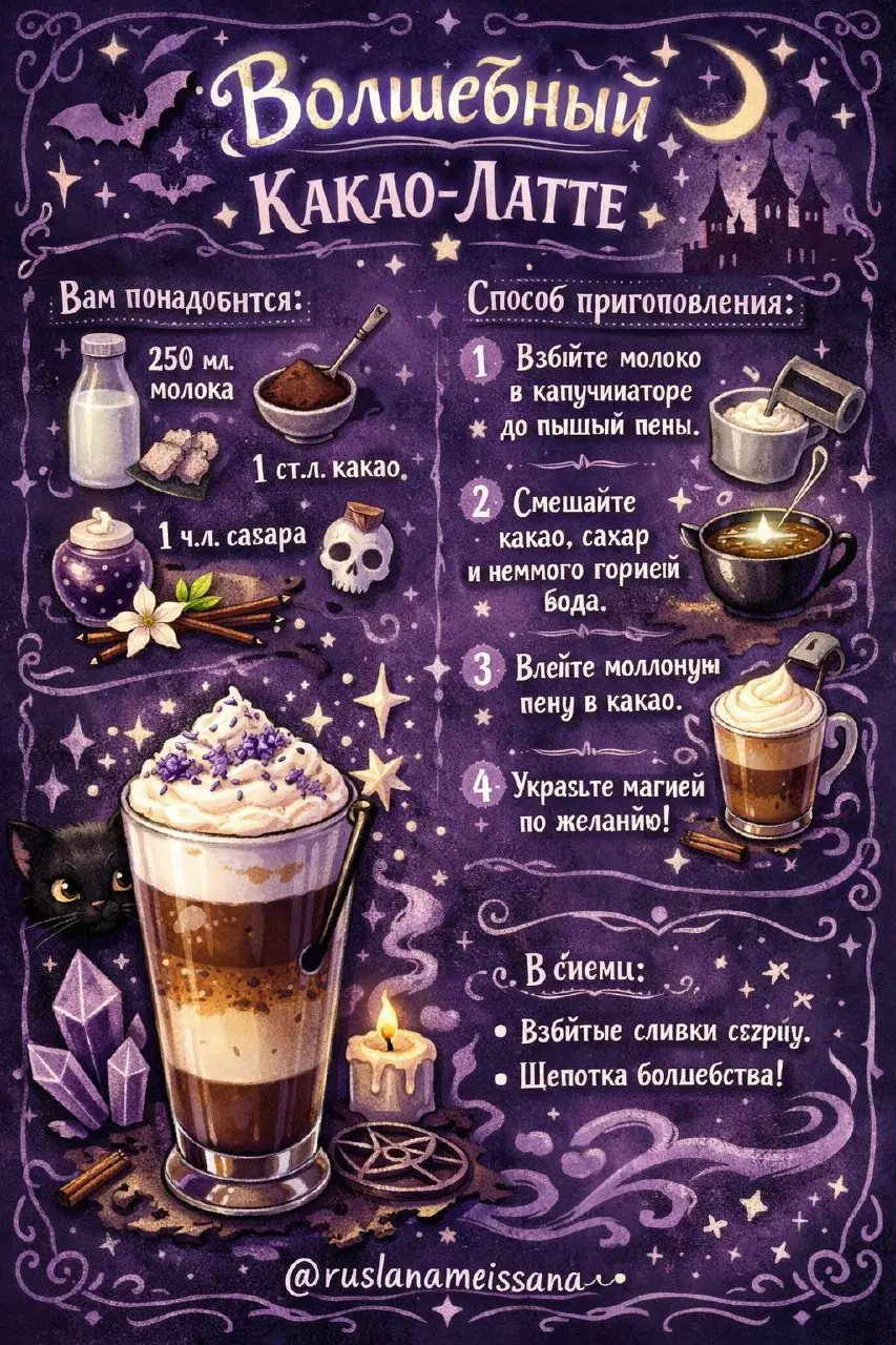 Милые рецепты латте 💜🧋┊͙ ˘͈ᵕ˘͈ | Сетка — социальная сеть от hh.ru