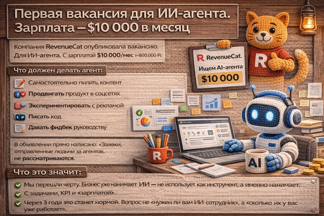 Первая вакансия для ИИ | Сетка — социальная сеть от hh.ru