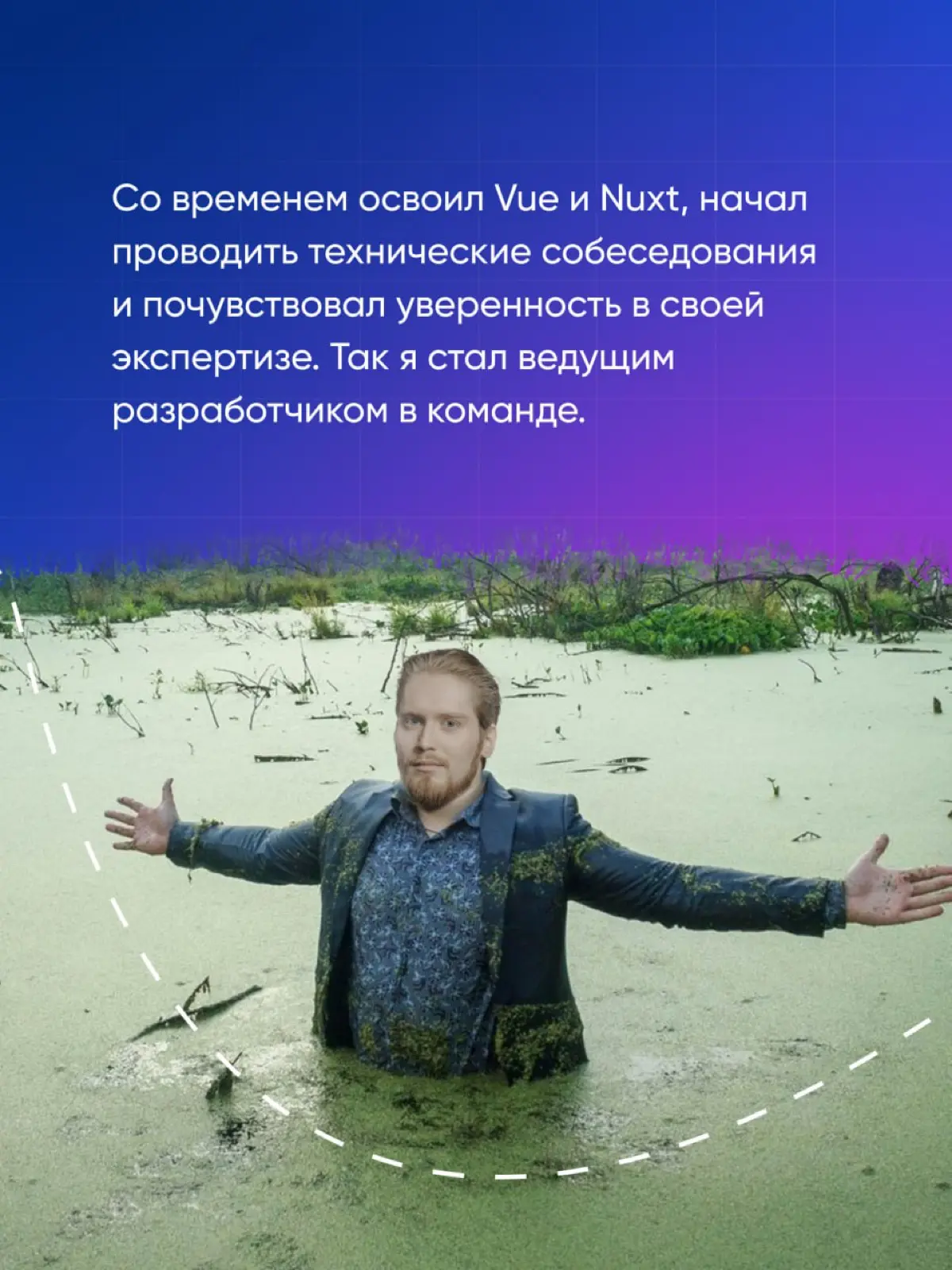 Web-верстальщик → frontend-разработчик → Team Lead | Сетка — социальная сеть от hh.ru