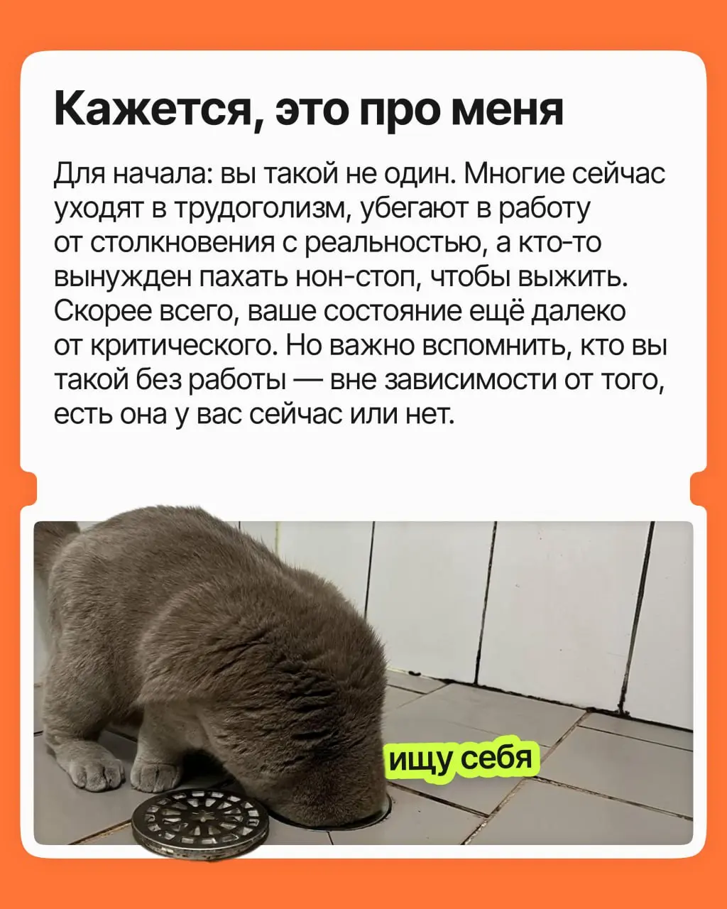 Существую ли я без моей работы? | Сетка — социальная сеть от hh.ru