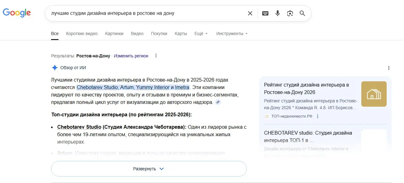 GEO-продвижение: кейс студии дизайна интерьеров | Сетка — социальная сеть от hh.ru