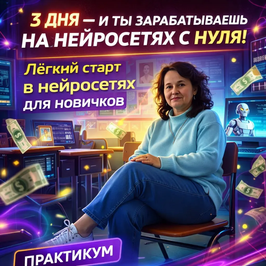 🚀 3 ДНЯ — И ТЫ ЗАРАБАТЫВАЕШЬ НА НЕЙРОСЕТЯХ С НУЛЯ! 🔥
Народ! Это не шутки!
Только что Дмитрий Дьяков сам вписался в свой новый практикум — и я аж подпрыгнула от восторга 😍
Всего 3 дня плотной, жёсткой ... | Сетка — социальная сеть от hh.ru