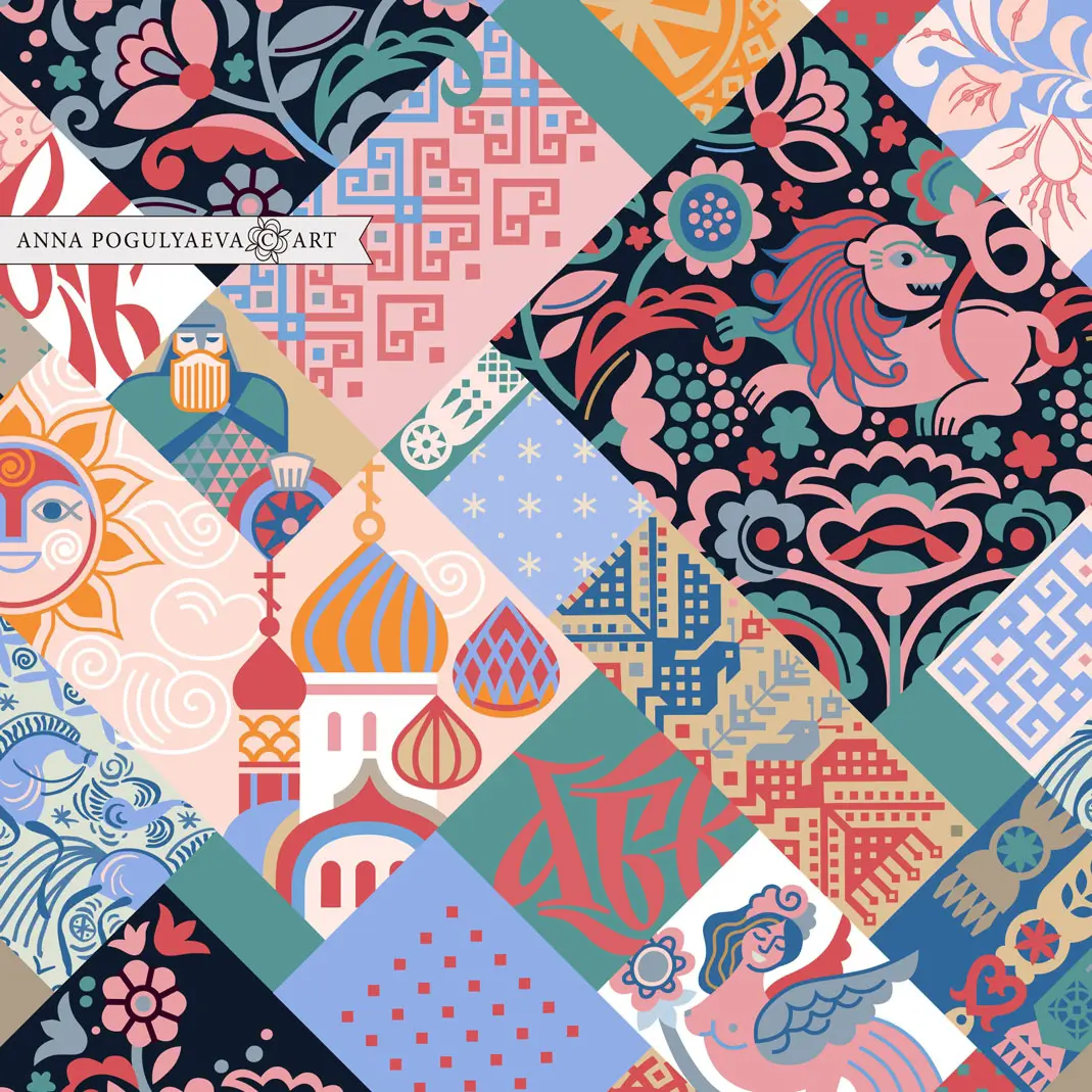 Подбор цвета в векторной иллюстрации Мой принт "Русский мир" | Сетка — социальная сеть от hh.ru