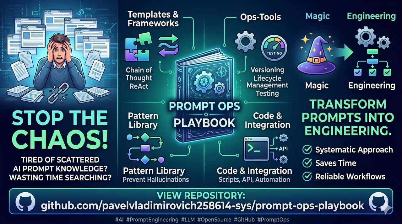 Я устал искать промпты по крупицам, поэтому собрал свой «Prompt Ops Playbook» 🛠️
Каждый, кто работает с LLM, знает это чувство | Сетка — социальная сеть от hh.ru