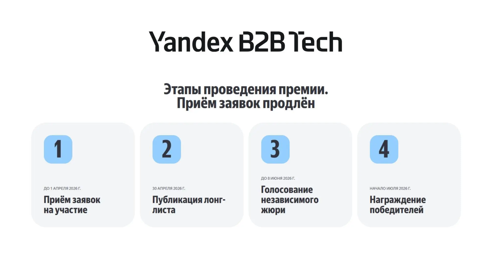 Вижу ваш большой отклик на участие в Yandex B2B Tech Awards 2026. Спасибо за активность!
Эту премию мы проводим впервые, так что для нас такая обратная связь очень важна | Сетка — социальная сеть от hh.ru