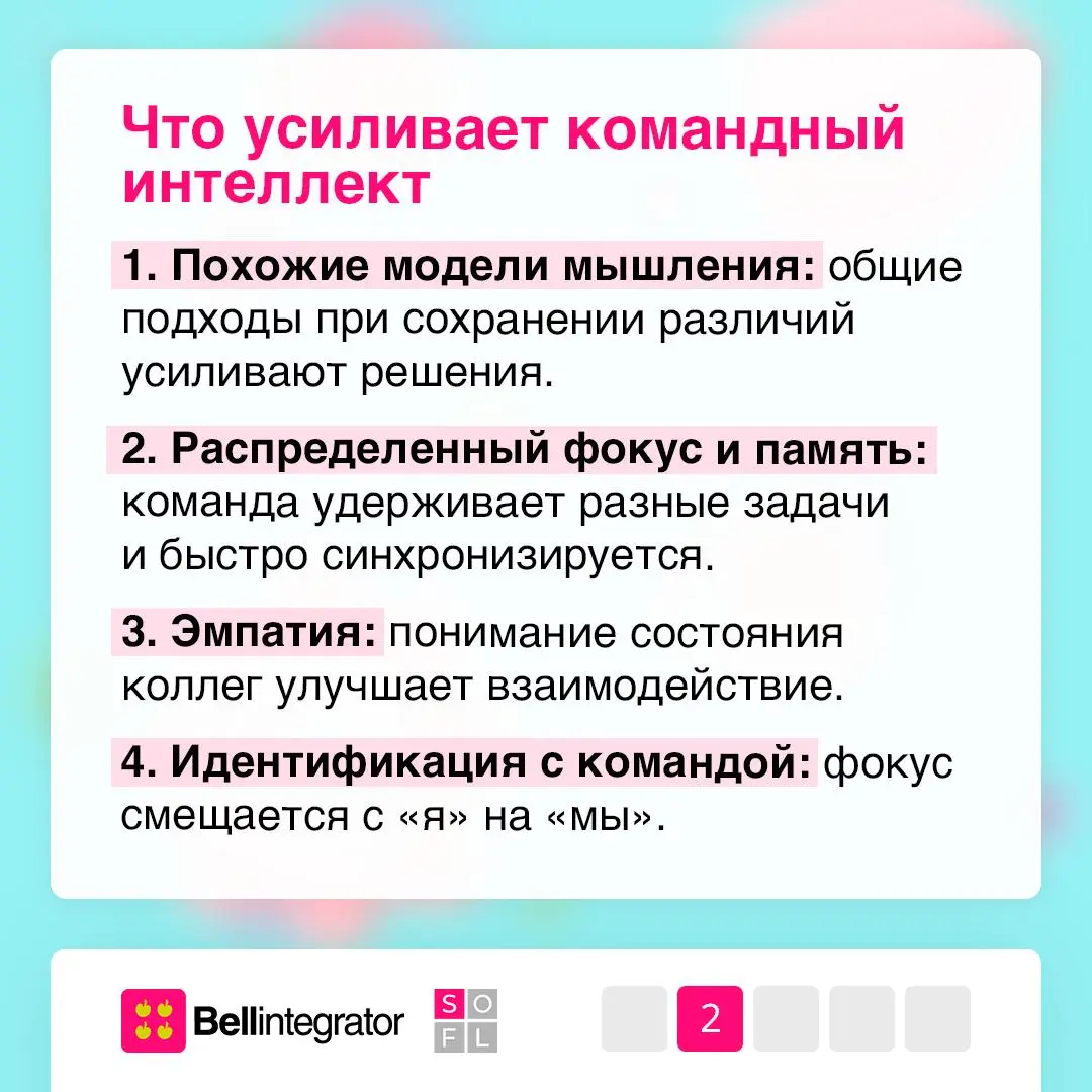 Почему одни команды сильнее других? 📋
Все дело в командном интеллекте, который отвечает за скорость решений, гибкость и качество взаимодействия между сотрудниками | Сетка — социальная сеть от hh.ru