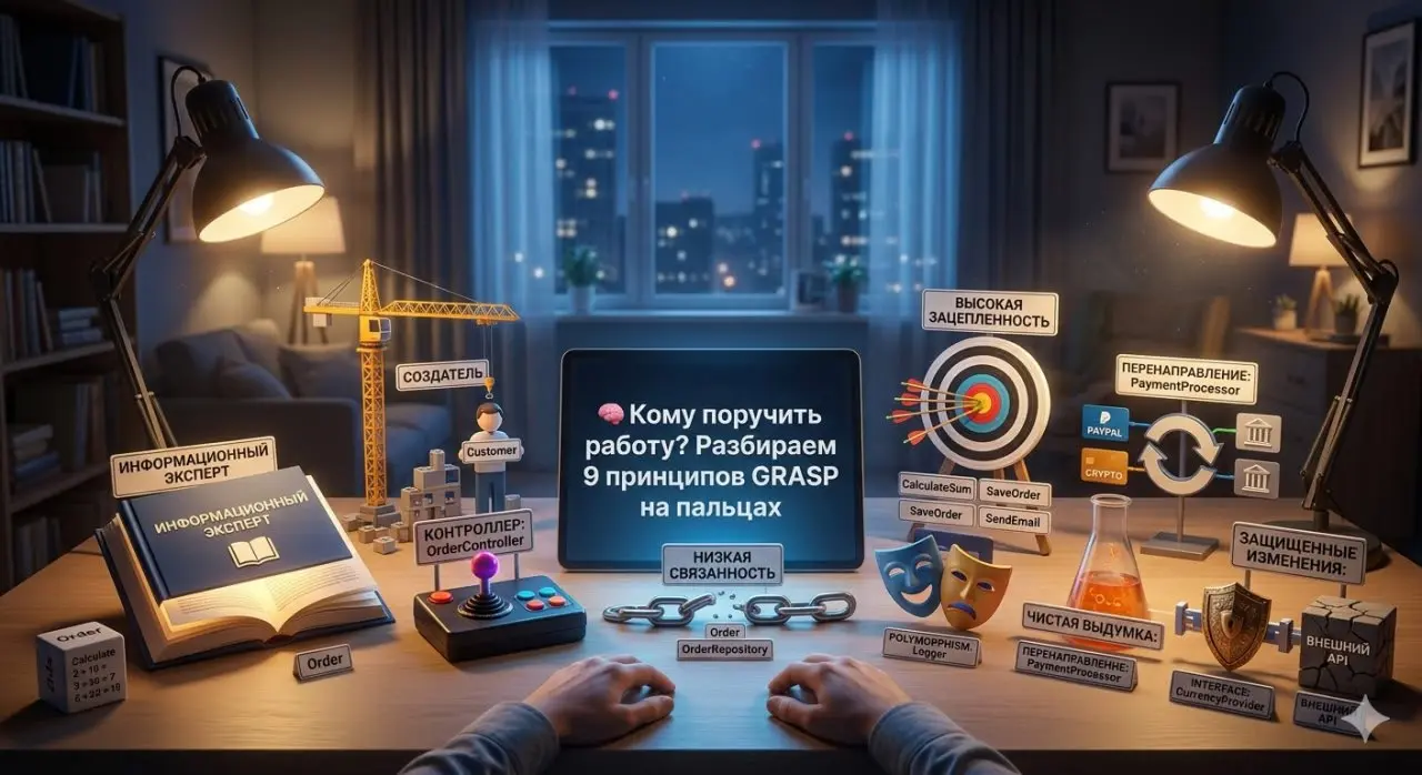 ⚡️Извечный вопрос архитектуры: «Куда, черт возьми, положить этот метод?» 🏗
Если принципы SOLID учат нас писать чистый код, то GRASP (General Responsibility Assignment Software Patterns) отвечает за гр... | Сетка — социальная сеть от hh.ru