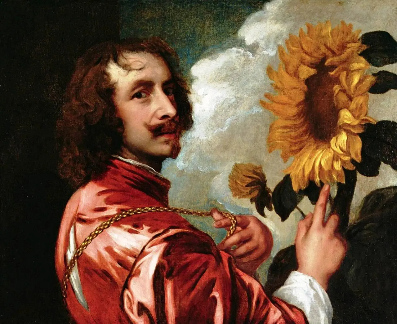 Автопортрет с подсолнухом
Антонис ван Дейк (1632–1633)
Антонис родился в Антверпене в семье богатого торговца тканями и стал седьмым из двенадцати детей | Сетка — социальная сеть от hh.ru