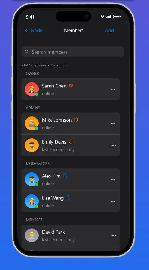 Дизайн Telegram Nodes | Сетка — социальная сеть от hh.ru
