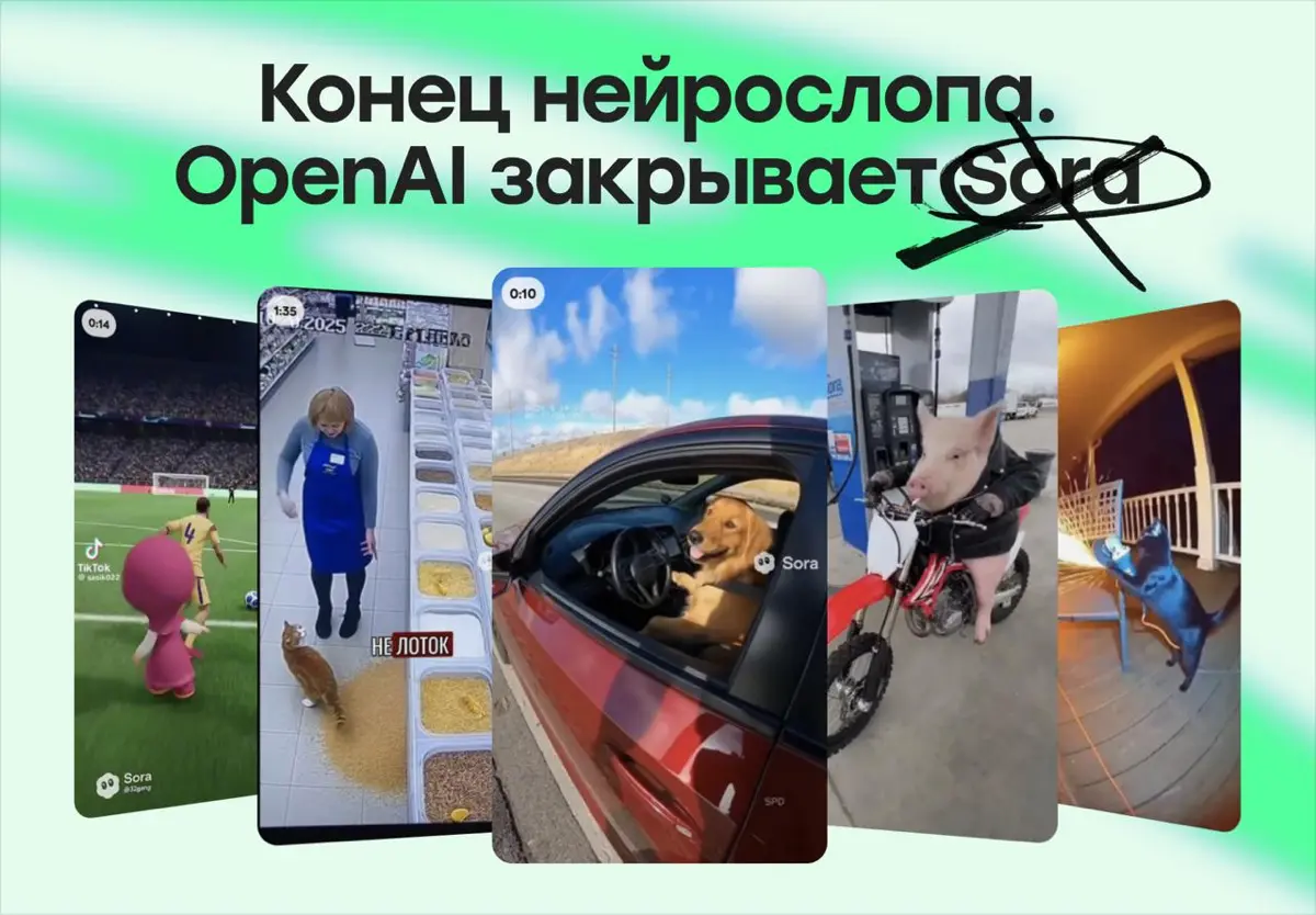 Нейрослопу — конец. OpenAI закрывает Sora | Сетка — социальная сеть от hh.ru