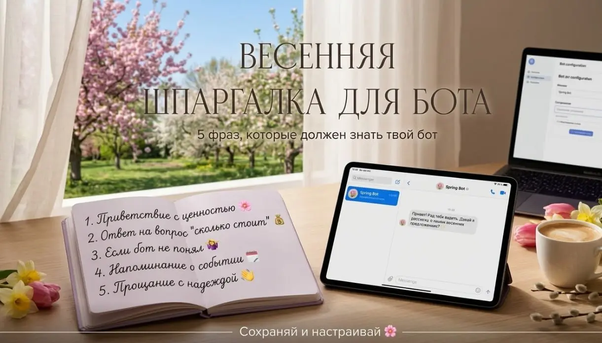 Весенняя шпаргалка: 5 фраз, которые должен знать твой бот, чтобы не бесить клиентов 💬
Бывает же: пишешь боту, ждёшь ответа, а он... ну такое | Сетка — социальная сеть от hh.ru