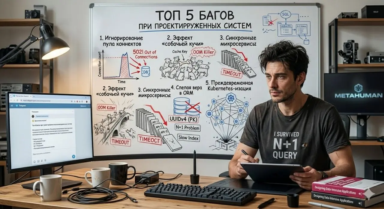 Проектировать highload — это как играть в дженгу на палубе тонущего корабля. Рано или поздно башня рухнет, вопрос лишь в том, насколько эпичным будет лог ошибок | Сетка — социальная сеть от hh.ru
