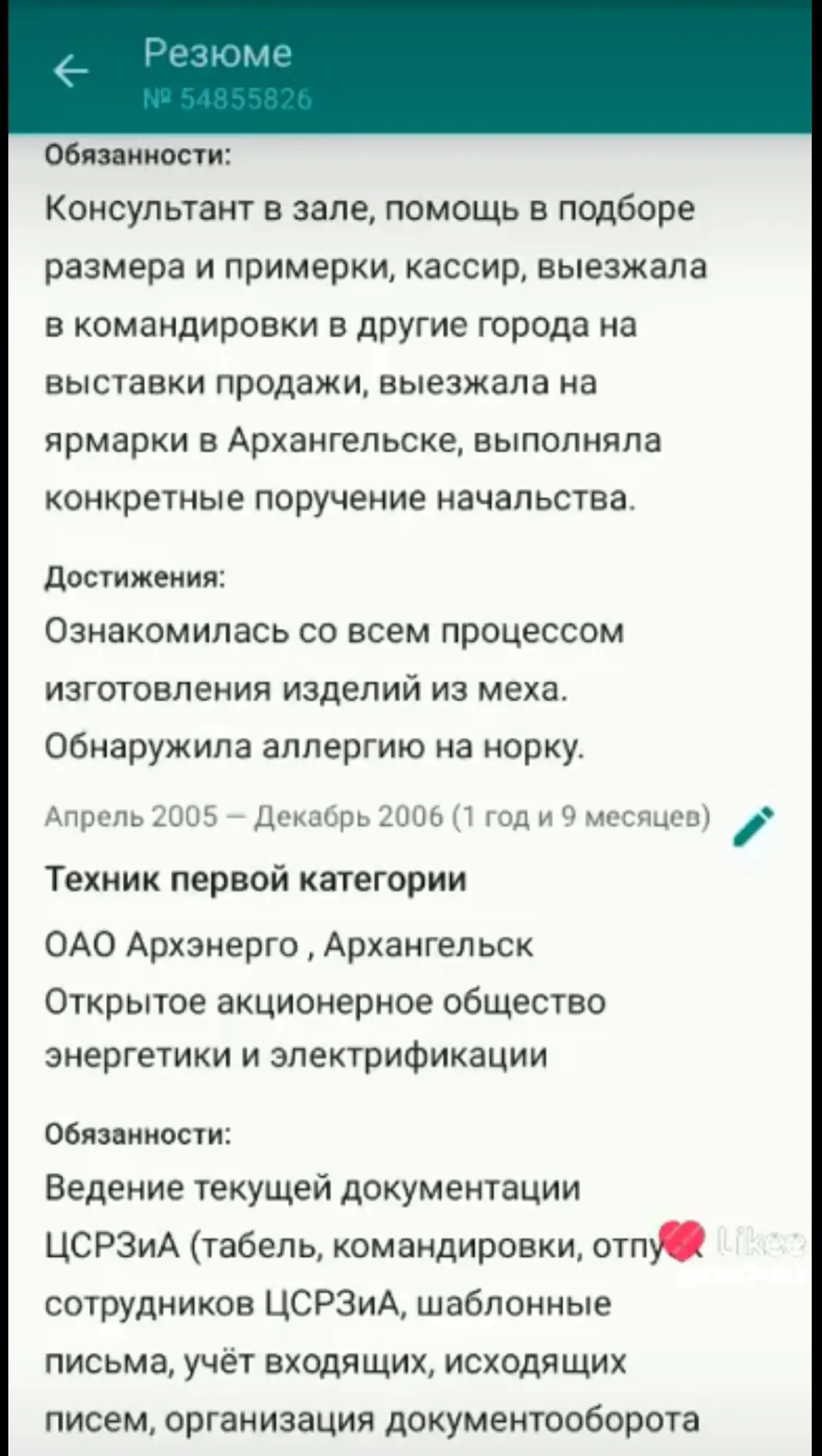 Лучшее резюме. | Сетка — социальная сеть от hh.ru