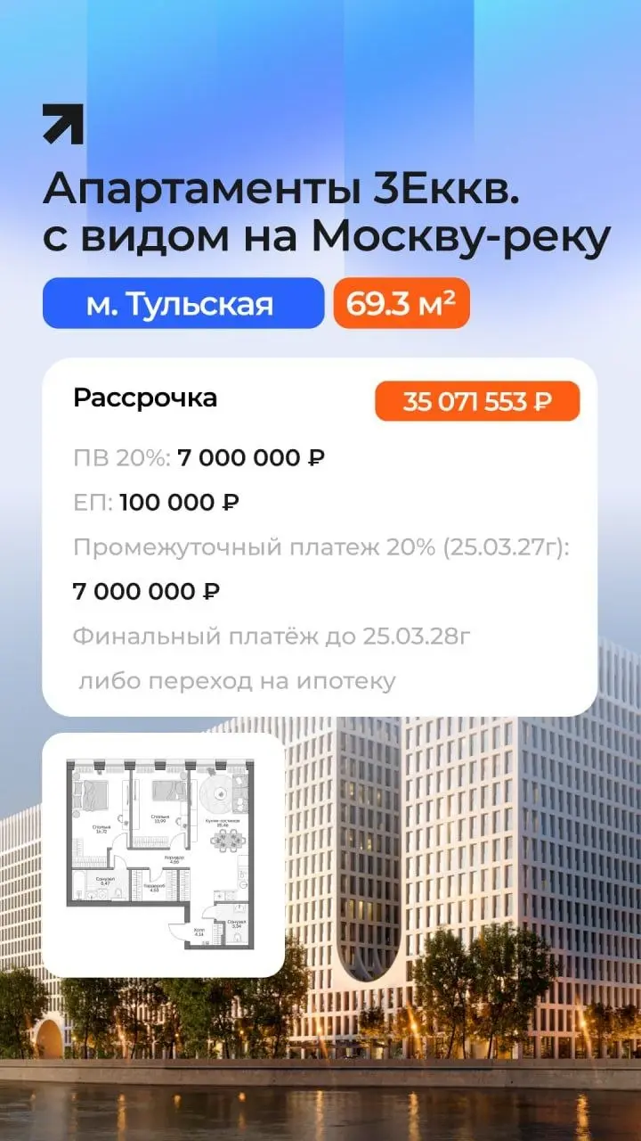 🔥 РАССРОЧКА НА 2 ГОДА И БОЛЬШЕ: БИЗНЕС-КЛАСС БЕЗ ПЕРЕПЛАТ
Ипотека под 20%+? Не проблема! Есть решение получше 👇
Рассрочка от застройщика — ваш шанс купить квартиру бизнес-класса на выгодных условиях:
... | Сетка — социальная сеть от hh.ru