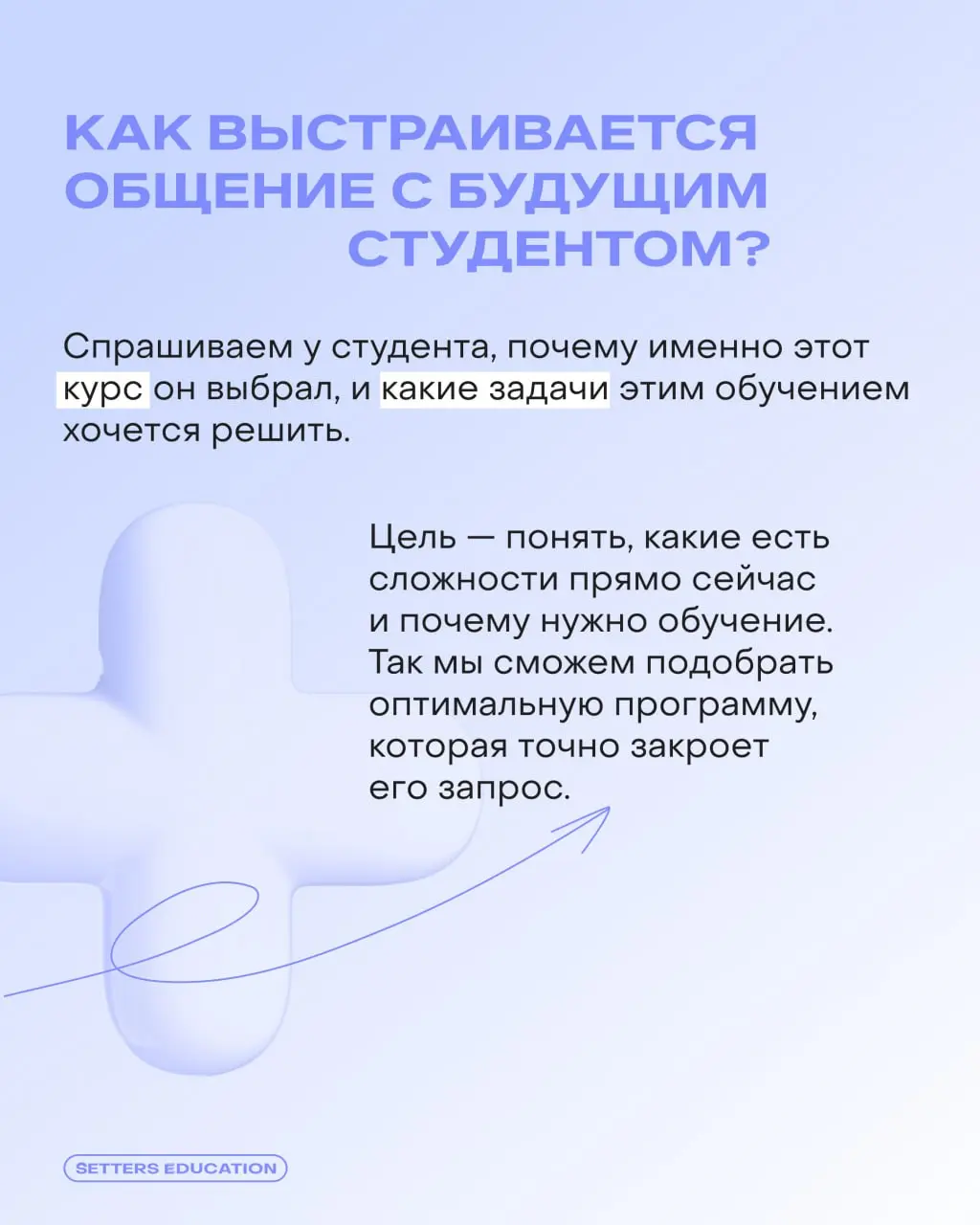 — Я оставил заявку на курс, что дальше?
Чтобы вы были уверены в обучении с SETTERS EDUCATION, на помощь приходит отдел заботы ⬅️
👨‍🎓 Старший менеджер по работе с клиентами Владислав Ишмамедов рассказы... | Сетка — социальная сеть от hh.ru