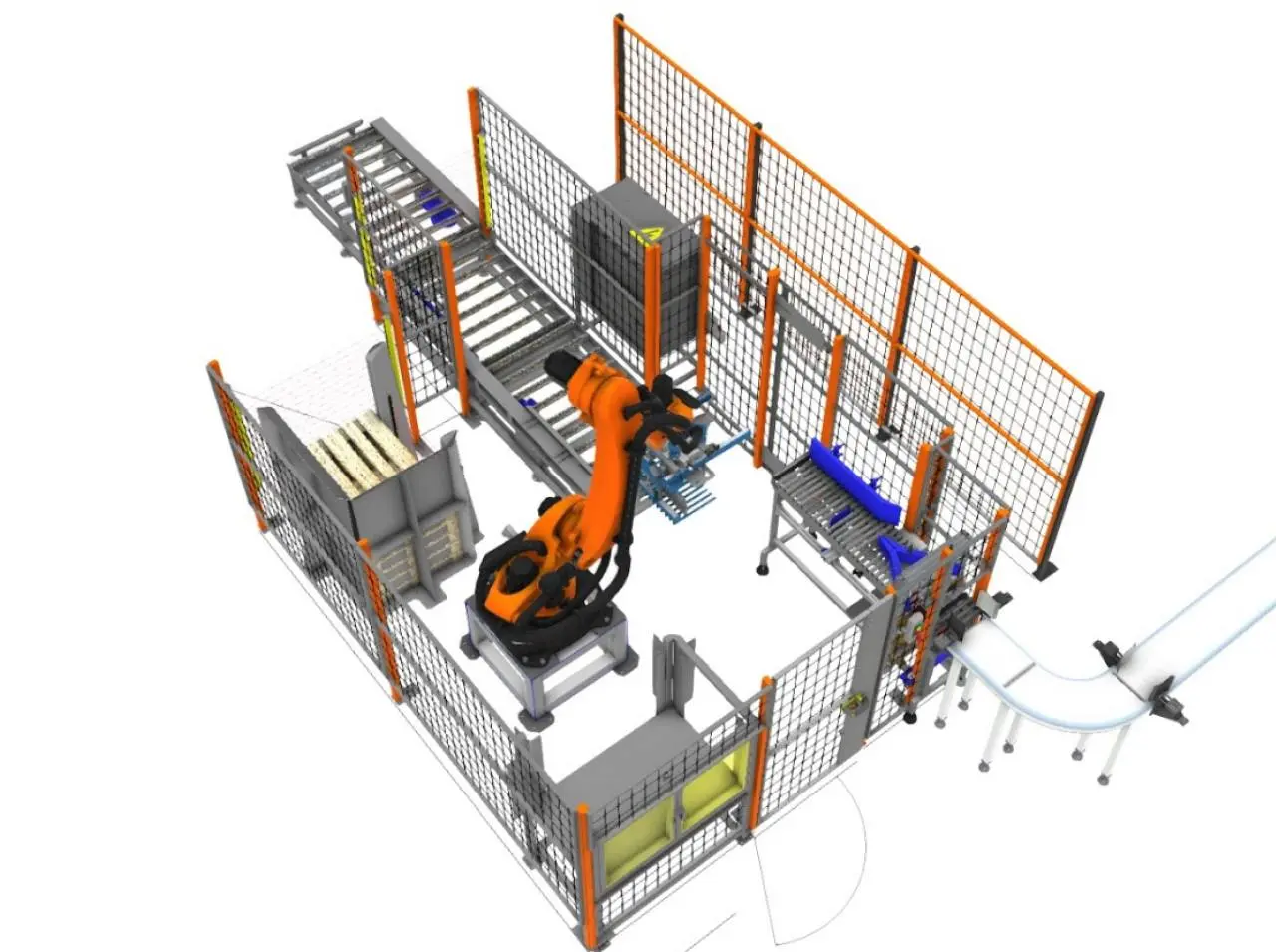 📦 Робот есть. А процесс работает?
На картинке — типовая роботизированная ячейка паллетизации | Сетка — социальная сеть от hh.ru