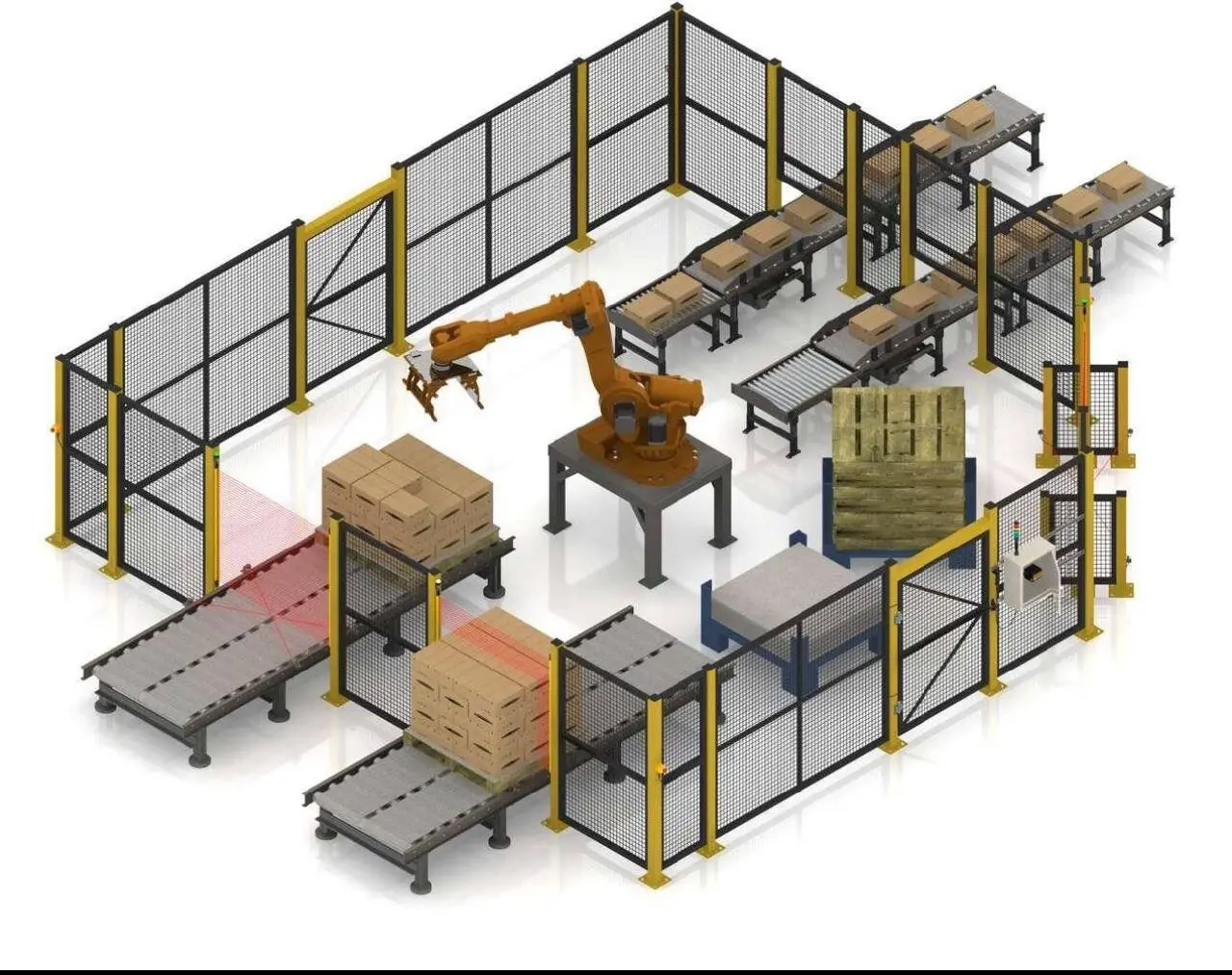 📦 Робот есть. А процесс работает?
На картинке — типовая роботизированная ячейка паллетизации | Сетка — социальная сеть от hh.ru