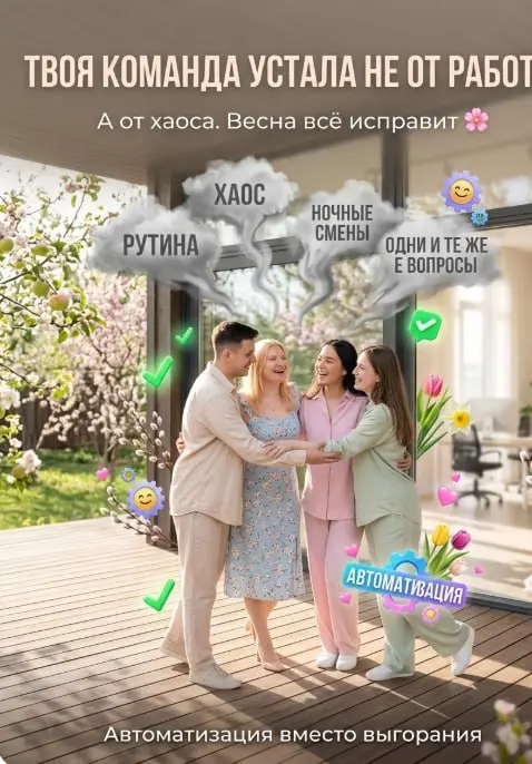 Если твоя команда устала после зимы - скинь им этот пост 🌸
Пусть знают, что скоро станет легче.
Знаете, в чём парадокс? Сотрудники устают не от работы. Они устают от хаоса | Сетка — социальная сеть от hh.ru