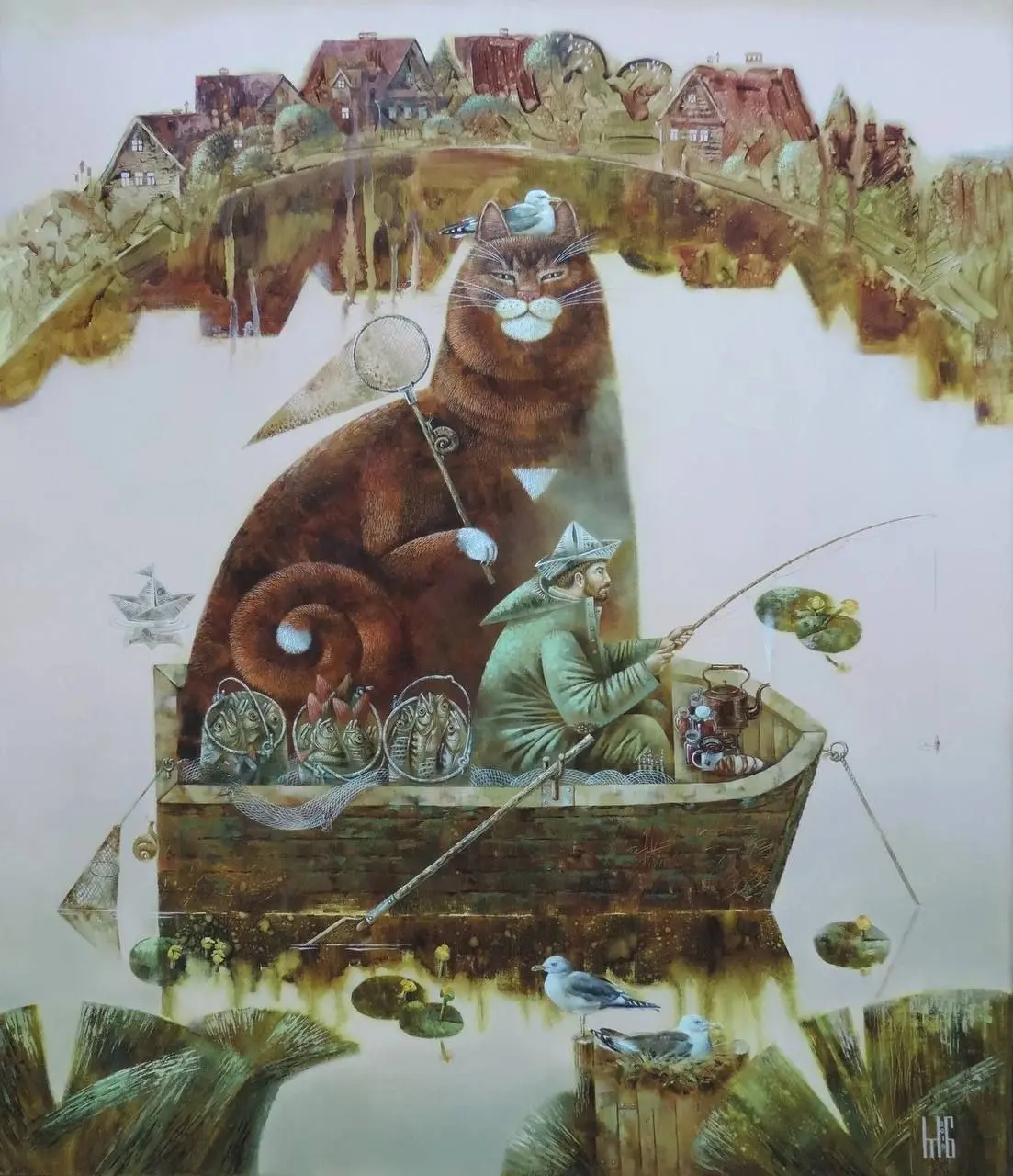 Марина Бóрис,
"На рыбалке"
Воскресный #Арт@poldner #Коты@poldner | Сетка — социальная сеть от hh.ru