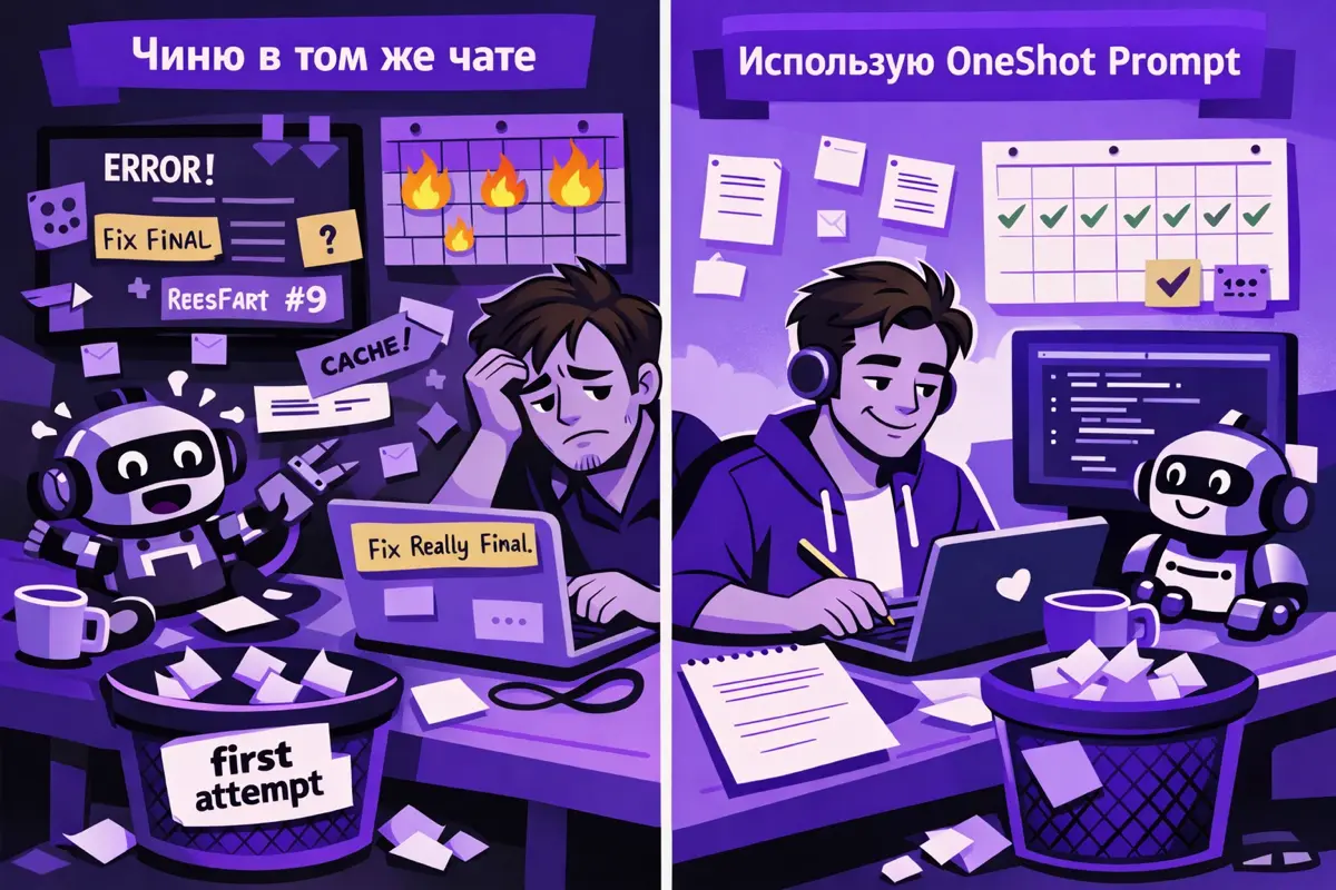 Не чини, а перезапусти: почему это работает лучше с ИИ | Сетка — социальная сеть от hh.ru