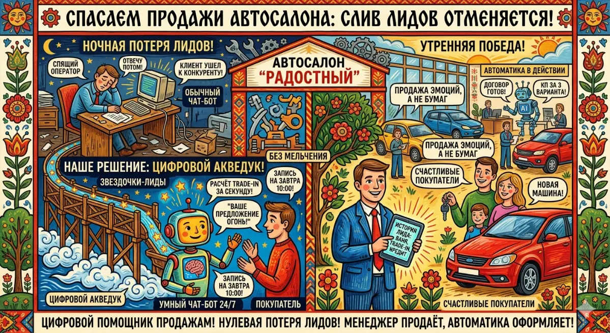 Слив ночных лидов: спасаем продажи автосалона | Сетка — социальная сеть от hh.ru