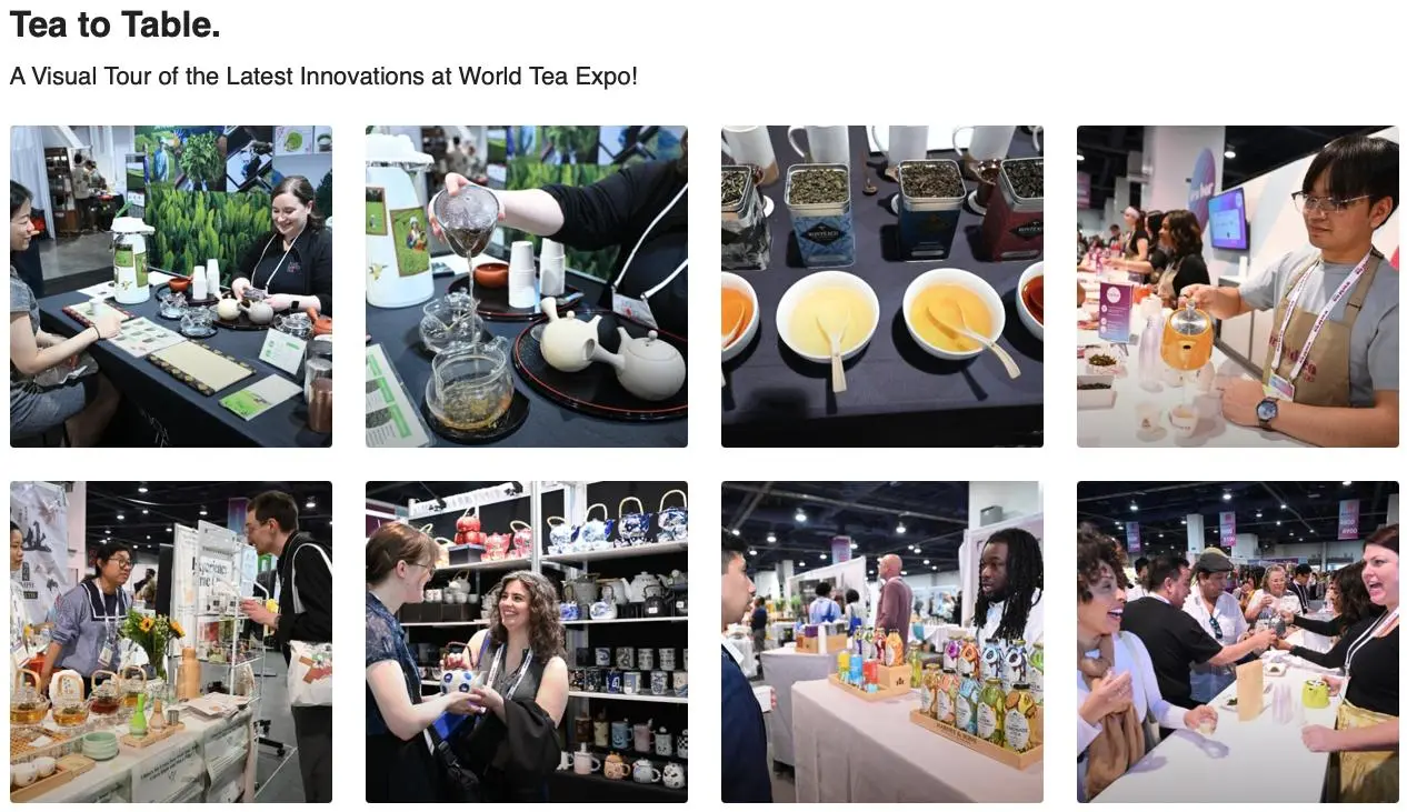 Коллеги из Tea & Coffee Trade Journal жалуются на то, что выставка World Tea Expo уже не та.
В апреле в Виргинском университете состоится Глобальная чайная конференция | Сетка — социальная сеть от hh.ru