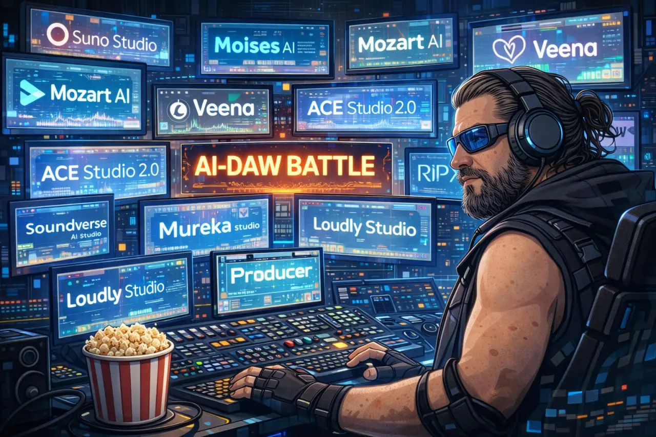 Suno Studio, Moises AI Studio, Mozart AI, Veena, ACE Studio 2.0, RipX DAW, Soundverse AI Studio, Mureka Studio, Loudly Studio...
А ещё ProducerAI, AIVA, Amped Studio, Soundation.. | Сетка — социальная сеть от hh.ru