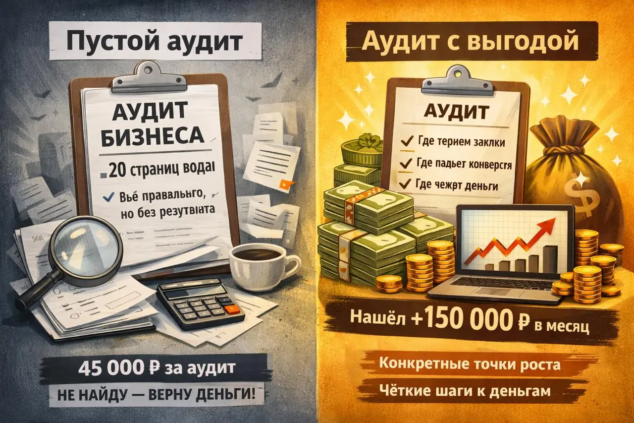 Странно брать деньги за аудит, если он ничего не меняет
Я много раз видел одну и ту же картину.
Предприниматель заказывает аудит.
Ему присылают документ на 20 страниц.
Там всё “правильно” | Сетка — социальная сеть от hh.ru