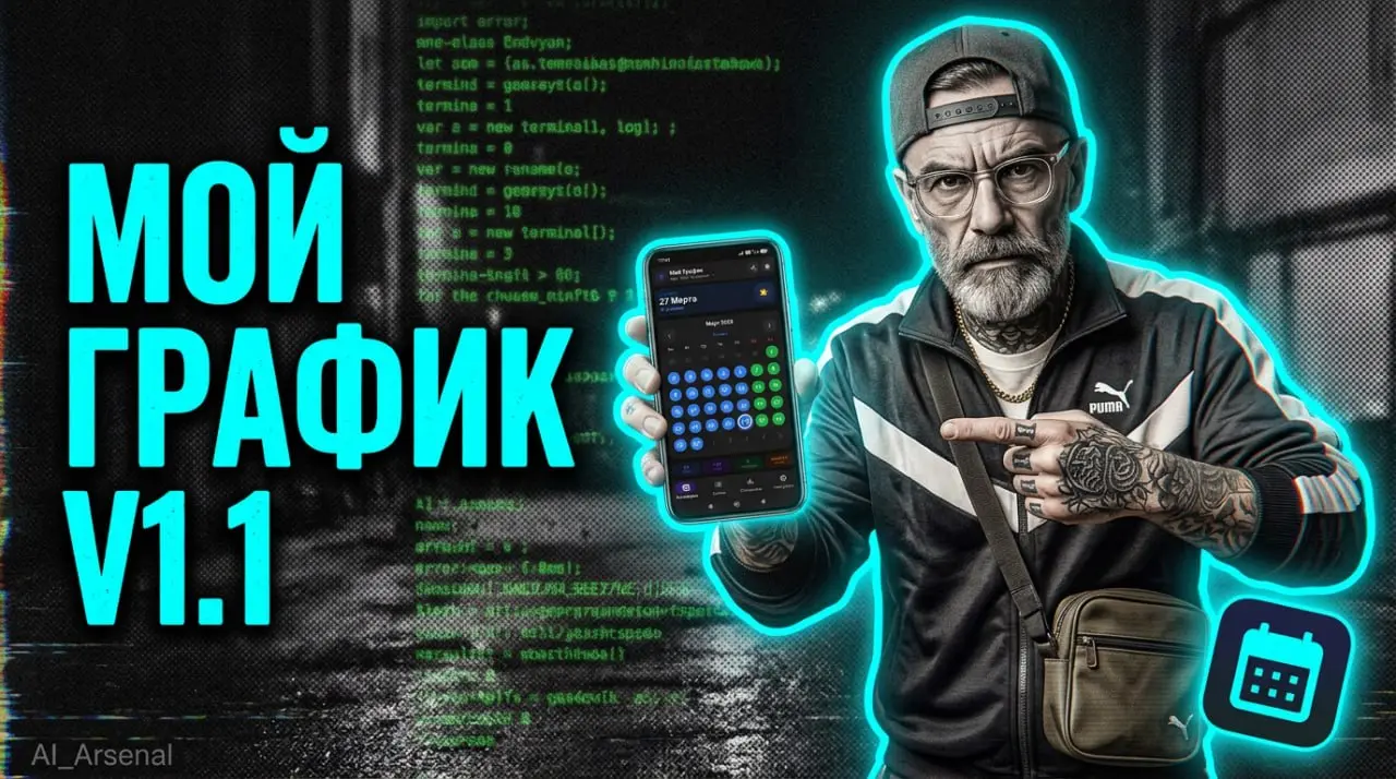 🔁 Обновление. «Мой График» v1.1 — приложение для сменного графика, собранное нейросетью, получило первый серьёзный апдейт.
Несколько дней назад выложили v1.0 — и сам же сел им пользоваться | Сетка — социальная сеть от hh.ru