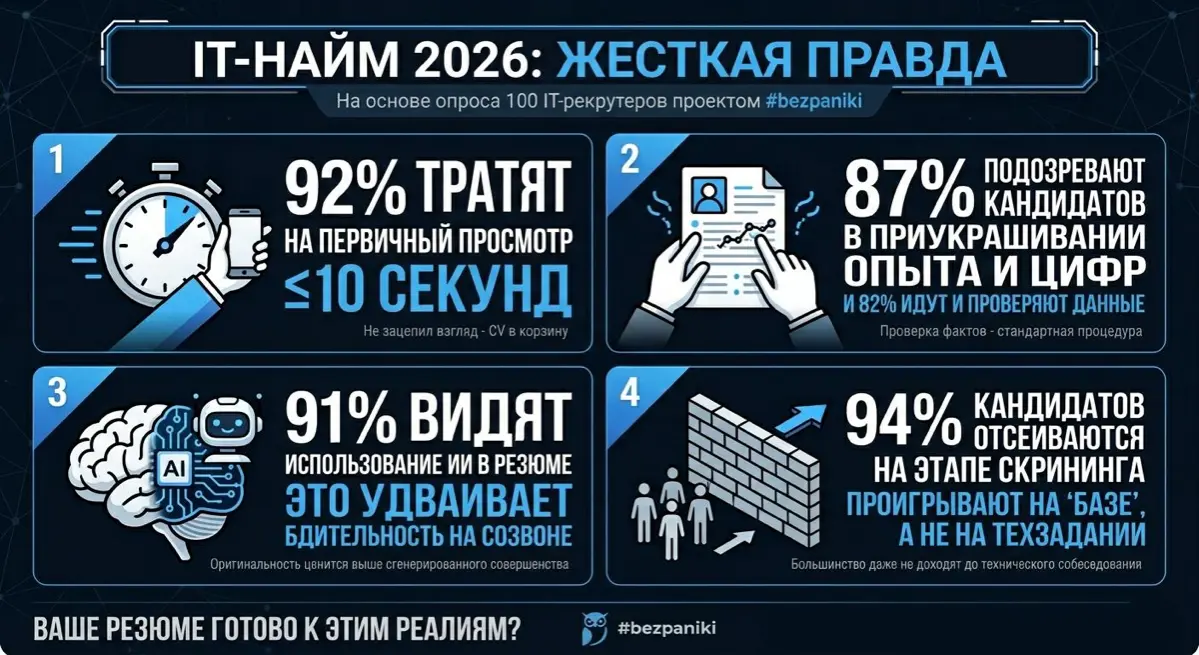 100 IT рекрутеров высказались о вашем поиске работы в 2026. | Сетка — социальная сеть от hh.ru