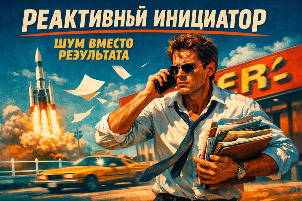 Реактивный инициато
Когда каждая идея срочная, но ни одна не доведена
В каждой перегруженной компании есть один тип: быстро загорается, медленно делает | Сетка — социальная сеть от hh.ru