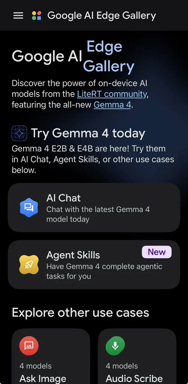 Заметил свежий апдейт для локальных нейросетей на телефоне — Google выпустил Gemma 4 и прокачал AI Edge Gallery.
Если коротко: теперь умный помощник реально живёт в твоём устройстве, а не в облаке | Сетка — социальная сеть от hh.ru