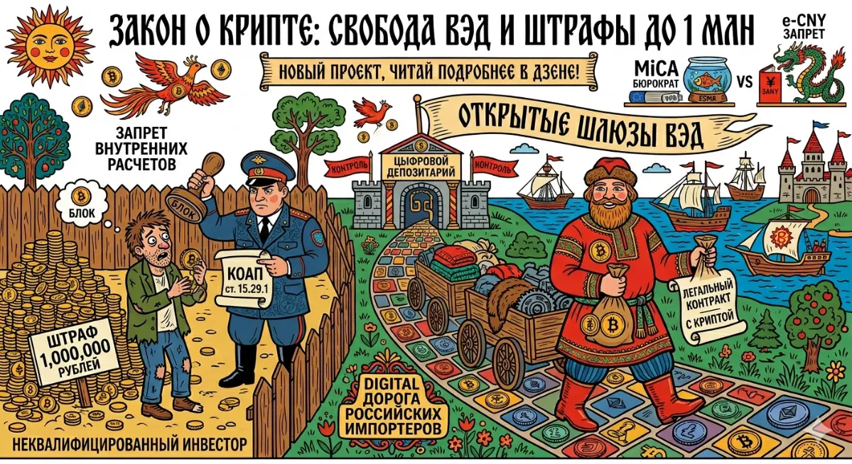 Закон о крипте: штрафы до 1 млн и легальный ВЭД | Сетка — социальная сеть от hh.ru
