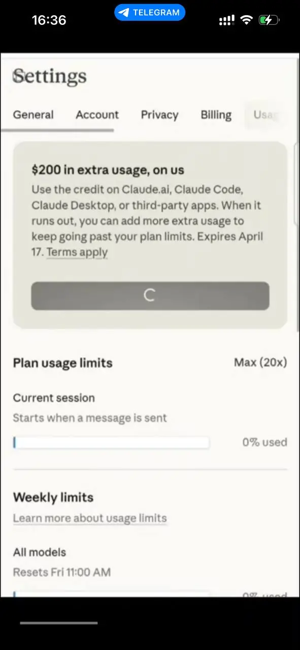 Получил 200$ от Claude на использование сверх тарифа.
Проверьте возможно у вас тоже есть. Сумма зависит от вашего тарифа.
Заходите в settings далее usage и там подарок | Сетка — социальная сеть от hh.ru