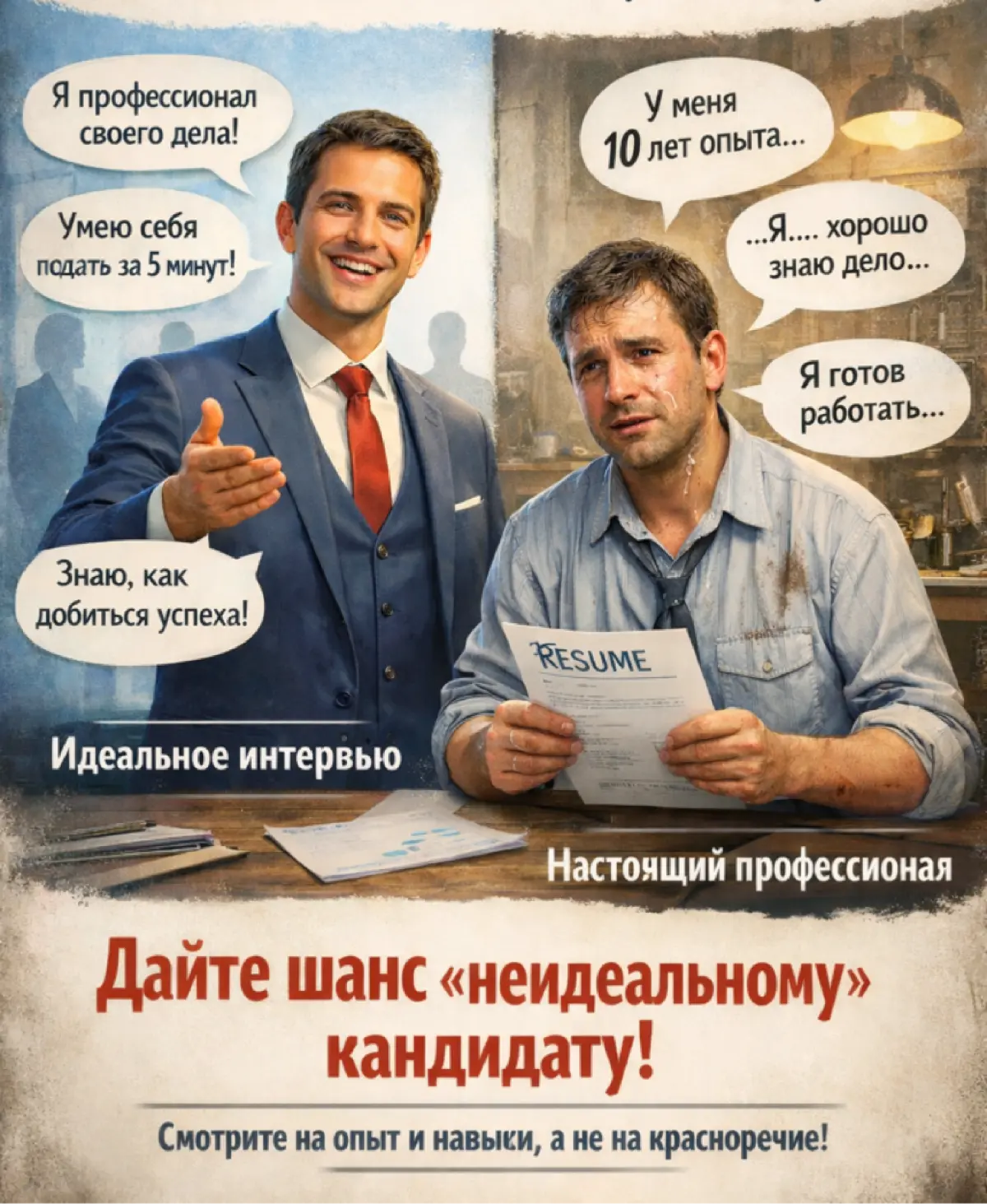 Идеальная речь vs реальная работа. HR, дайте шанс «неидеальн | Сетка — социальная сеть от hh.ru