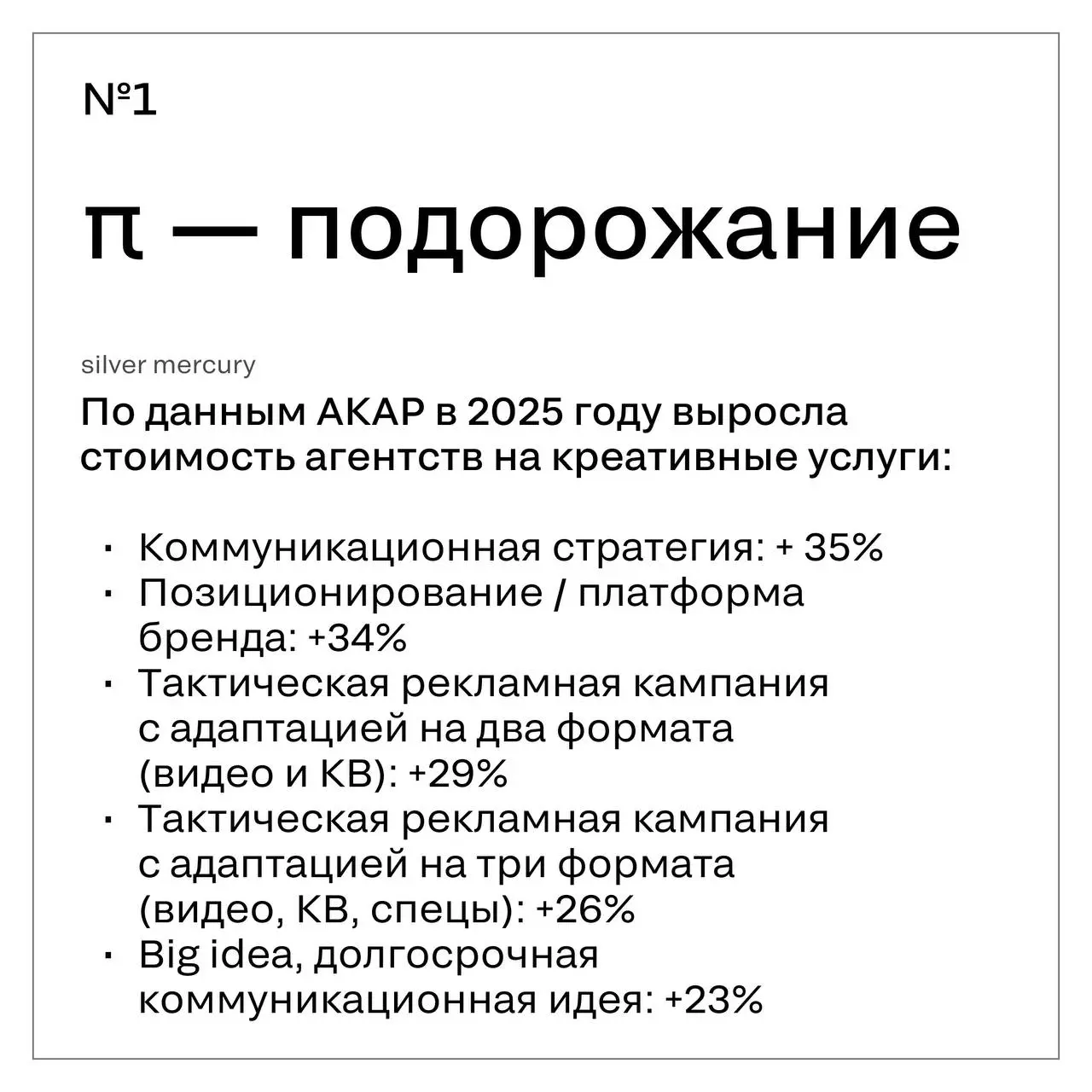 Сколько будет стоить хороший креатив в России в 2026 году?
Если коротко — снова дороже, чем год назад (если длинно, то смотри карточки). И это, кажется, вполне честно отражает состояние рынка | Сетка — социальная сеть от hh.ru