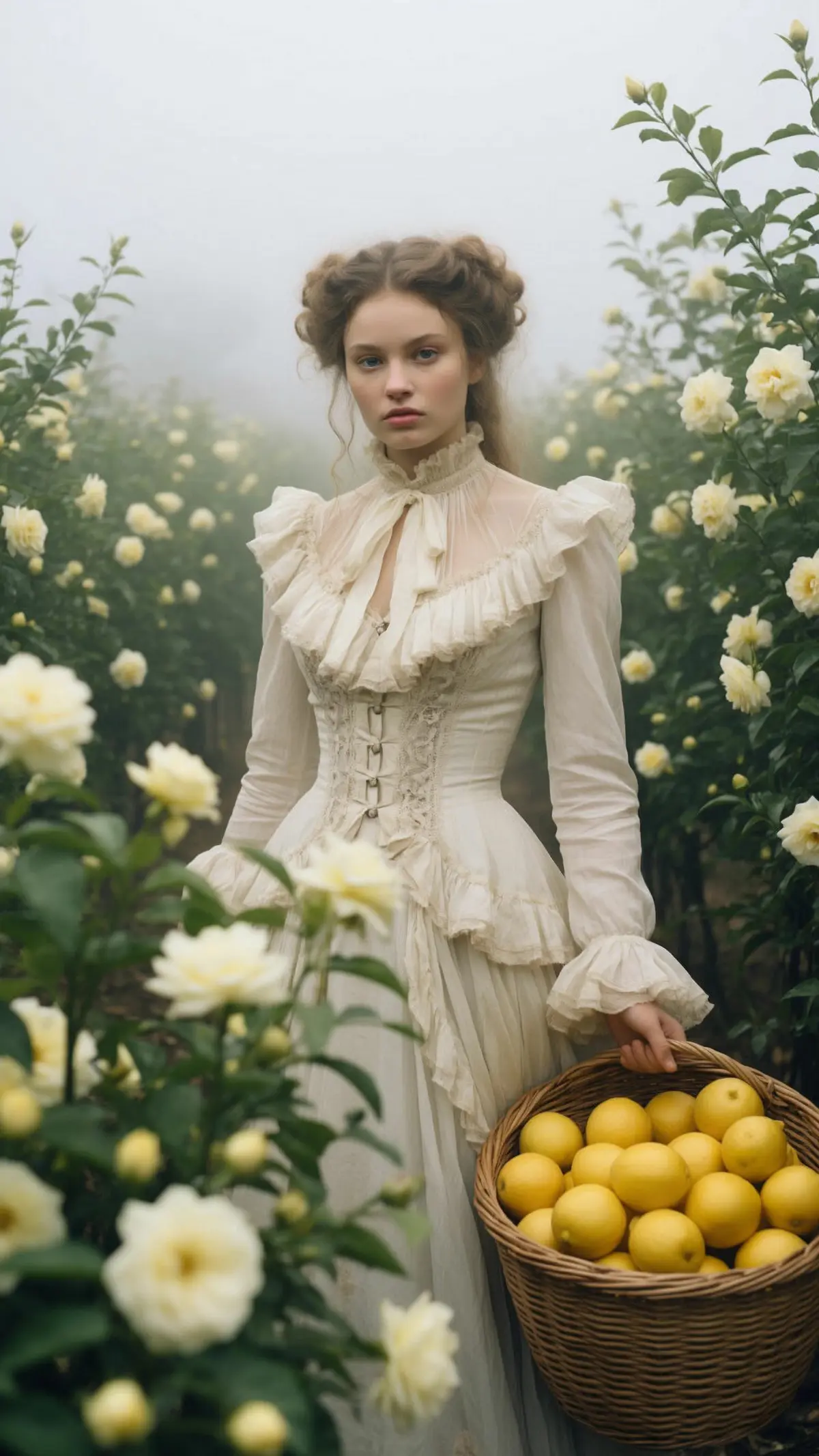 «Побег в лимонный сад». Героиня уходит от реальности в выбеленный, туманный мир, где время течёт иначе. Она не собирает лимоны — она растворяется в саду | Сетка — социальная сеть от hh.ru