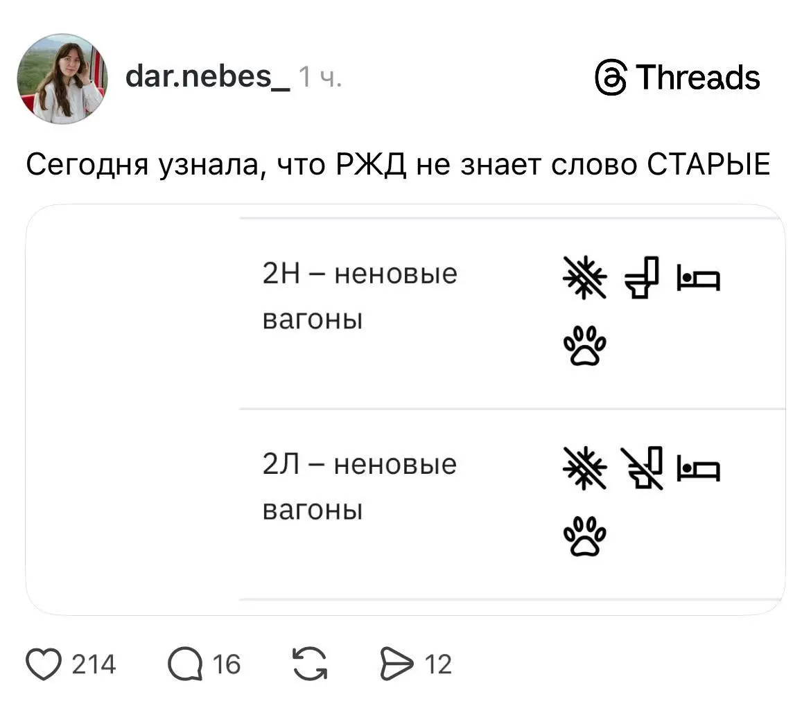 Отрицательная новизна
Коллеги из РЖД провели шикарный мастер-класс по корпоративному Эзопову языку.
Оказывается, слово «старые» в их словаре не существует.
Зато есть «неновые» | Сетка — социальная сеть от hh.ru