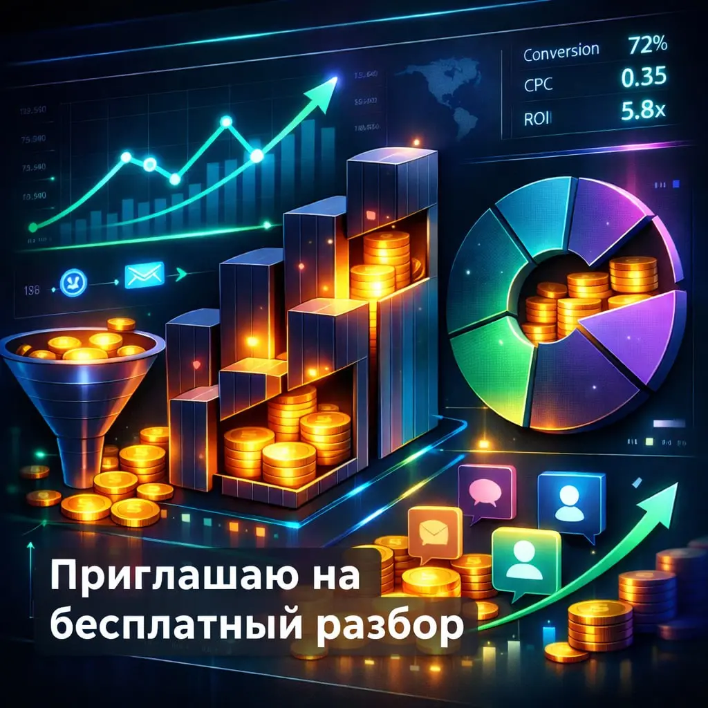🔥 Приглашаю на бесплатную консультацию-разбор!


Если уже ведете рекламу самостоятельно, сделаю бесплатный аудит вашего кабинета и дам рекомендации, что можно усилить, чтобы получить больше результата | Сетка — социальная сеть от hh.ru