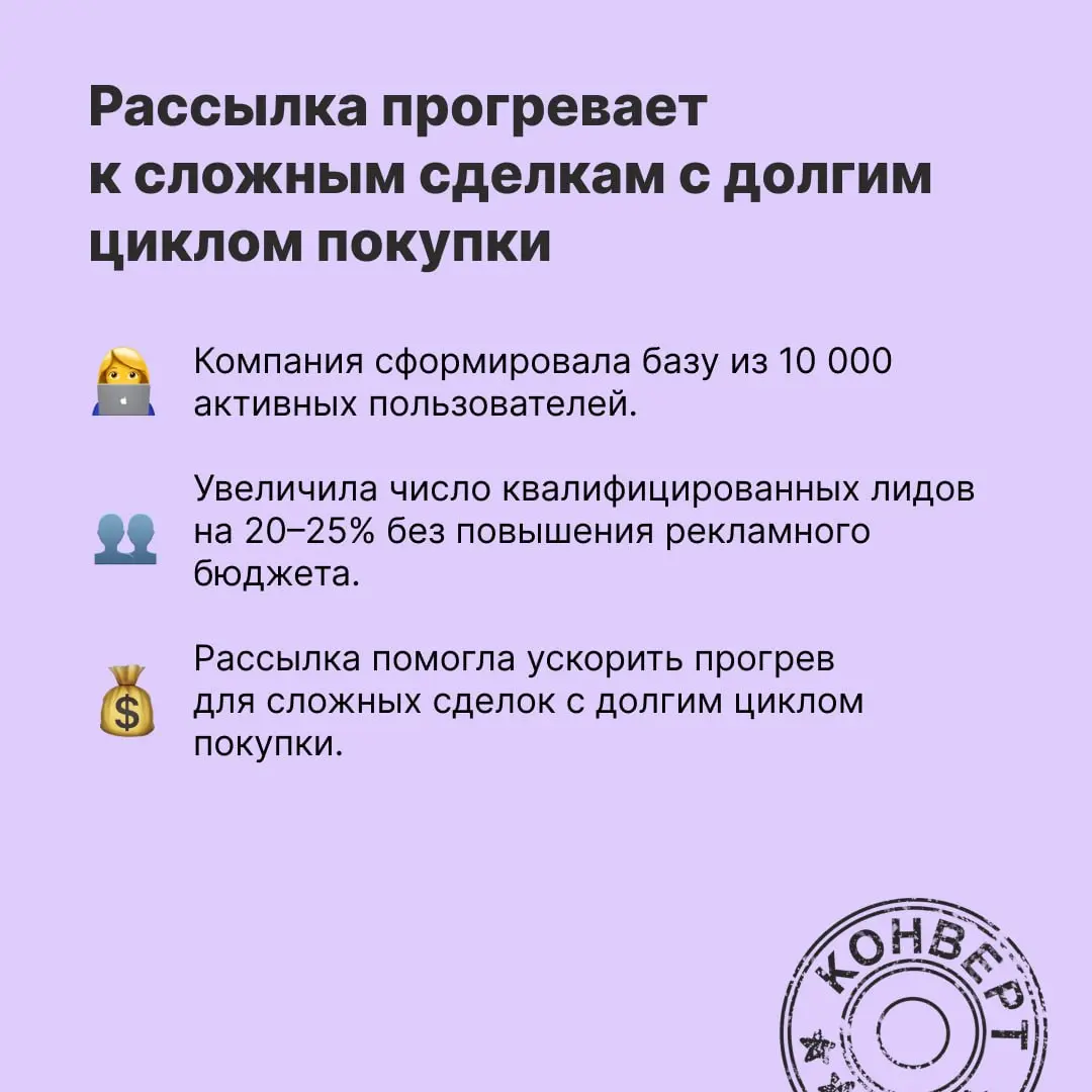 Компания «ВиКОНН» попробовала прогревать к покупке через email-рассылки — и увеличила число квалифицированных лидов на 20-25% | Сетка — социальная сеть от hh.ru