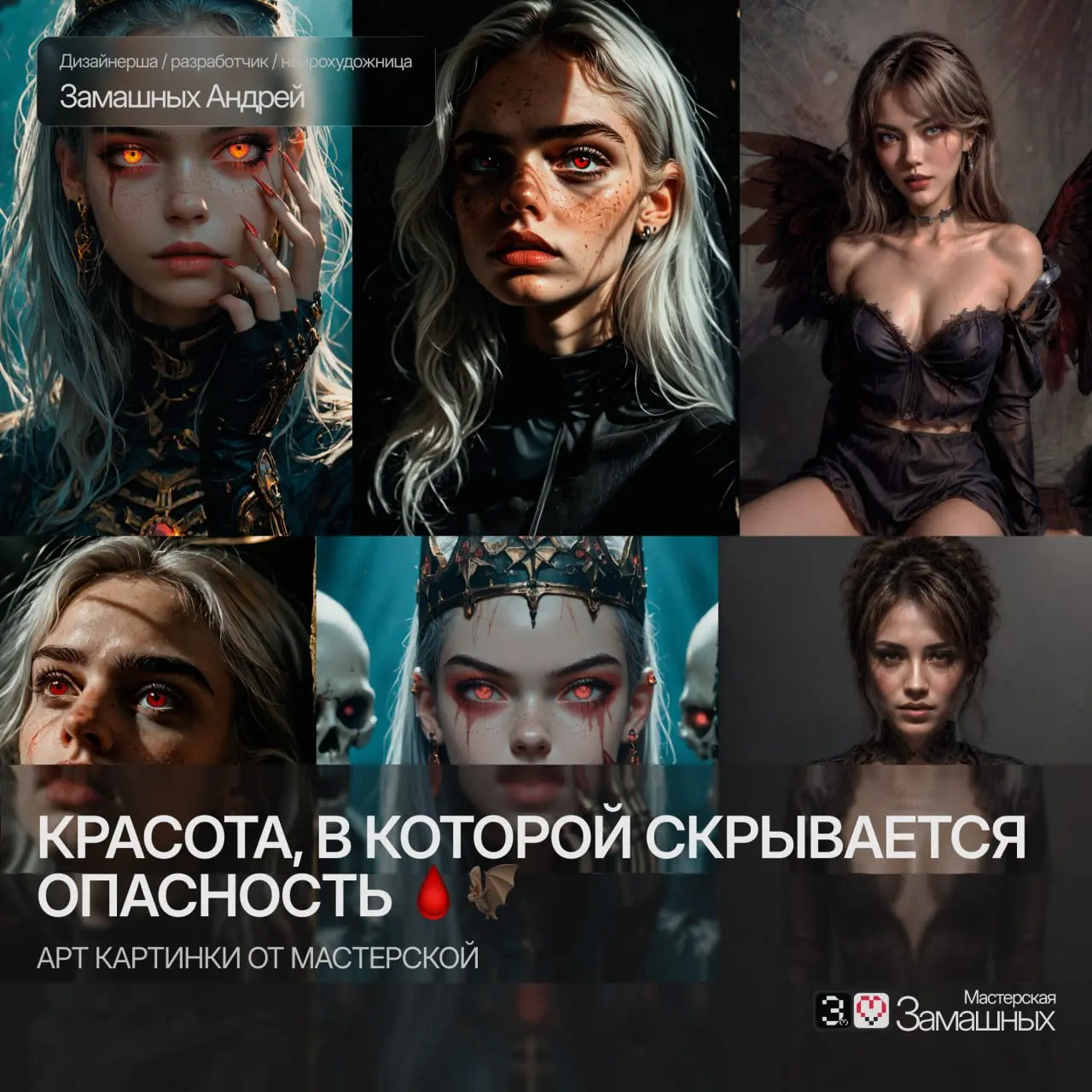 Красота, в которой скрывается опасность. 🩸🦇
Представляем новую серию артов в эстетике Dark Fantasy | Сетка — социальная сеть от hh.ru