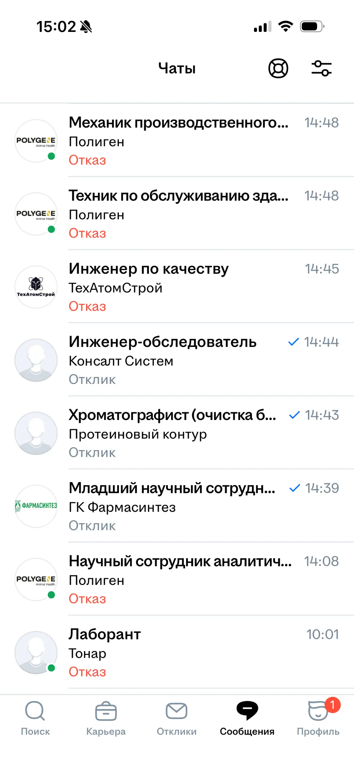 Ха-ха ру больше не для поиска работы, у меня более 10 лет работы в инженерной сфере (лабораторные испытания, дефектоскопия, рентгенофлуоресцентый анализ и другое) | Сетка — социальная сеть от hh.ru