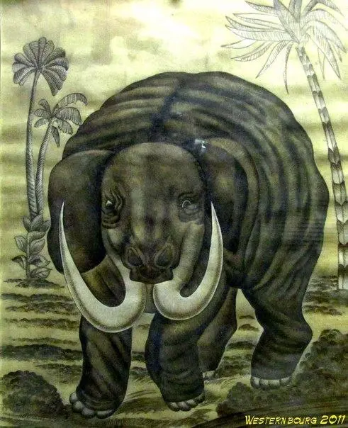 Реконструкция внешнего облика шерстистого мамонта (#Mammuthus primigenius), сделанная И. А. Голышевым в 1859 году | Сетка — социальная сеть от hh.ru