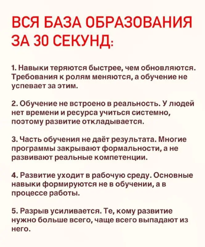 Как правильно обучаться сегодня?
Не откладывать развитие.
И не искать идеальный курс или подходящий момент | Сетка — социальная сеть от hh.ru