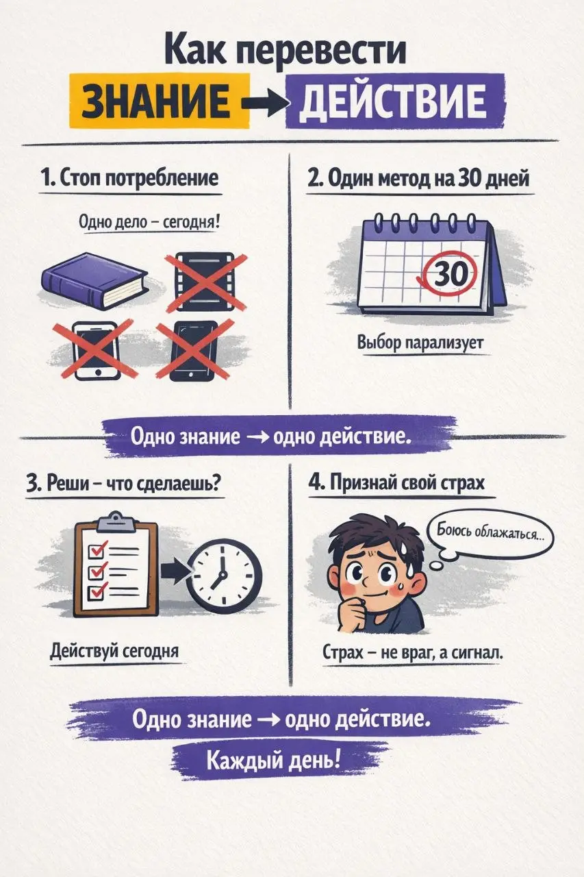 Я долго не мог понять одну простую вещь.
Почему я вроде всё знаю: читаю, смотрю, сохраняю, слушаю…
а по факту жизнь местами стоит на месте | Сетка — социальная сеть от hh.ru