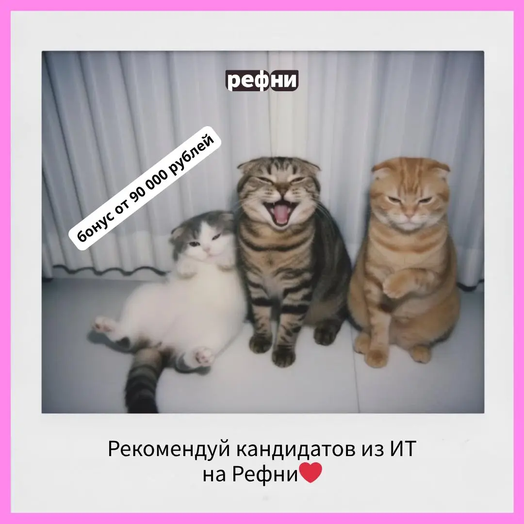 Какие сейчас вакансии для рекомендации есть на Рефни?
Рассказываем про те, где бонус стартует от 90 000 рублей ⚡️
• Инженер технической поддержки L2 в YADRO
• Senior AQA Engineer (AI) в YADRO
• Руково... | Сетка — социальная сеть от hh.ru