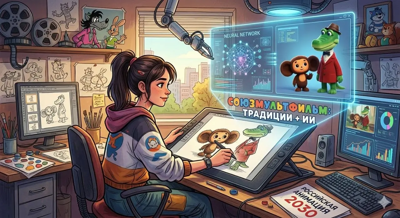 🎬 Искусственный интеллект приходит в российскую анимацию.
«Союзмультфильм» переходит на гибридную модель: традиционная рисованная анимация плюс нейросети | Сетка — социальная сеть от hh.ru