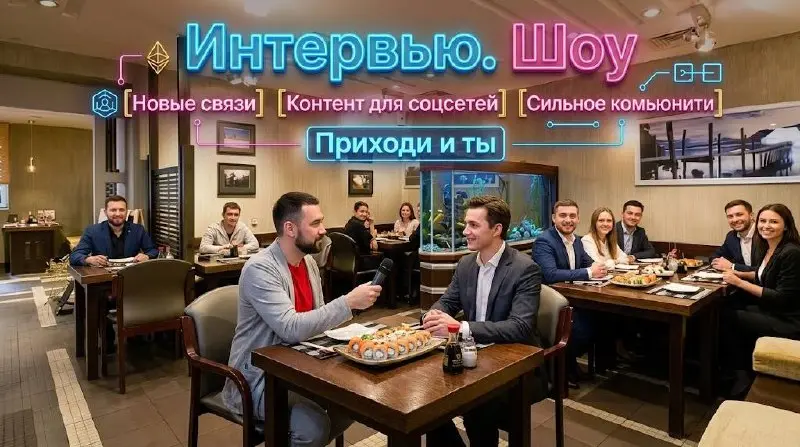 🎤 ИНТЕРВЬЮ ШОУ
от Медиа Бизнес Клуба
⌚20 Апреля В 12:00
ЗАКРЫТЫЙ ДЕЛОВОЙ ОБЕД, без спикеров. Только живой разговор, знакомства и партнерства которые запускают проекты | Сетка — социальная сеть от hh.ru