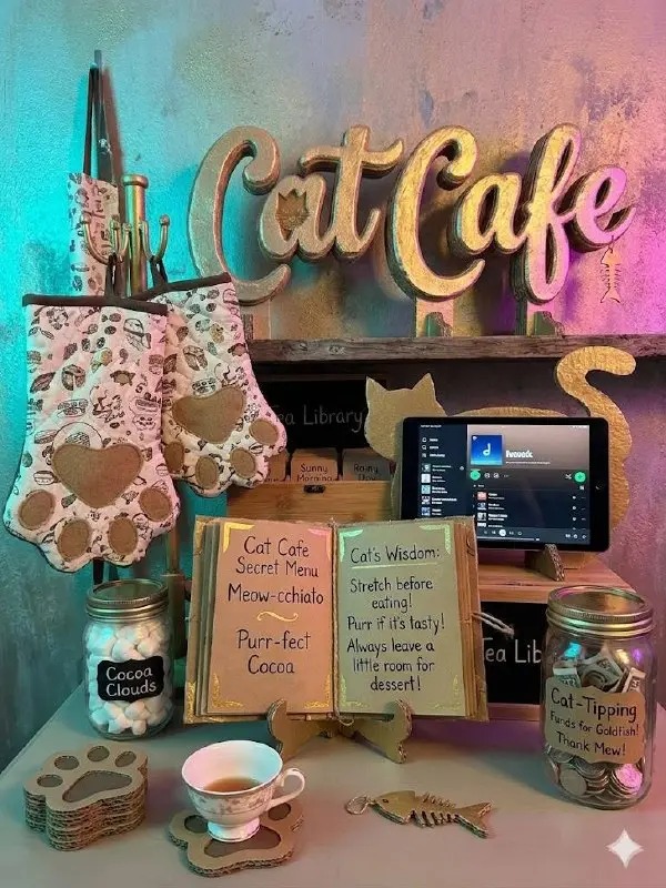 Проект: Домашнее кафе на кухне 🐈‍⬛☕️
Решила замутить для себя уютную историю — превращаю обычную кухню в персональное мини-кафе. Место, где будет кайфово пить чай и есть пиццу | Сетка — социальная сеть от hh.ru