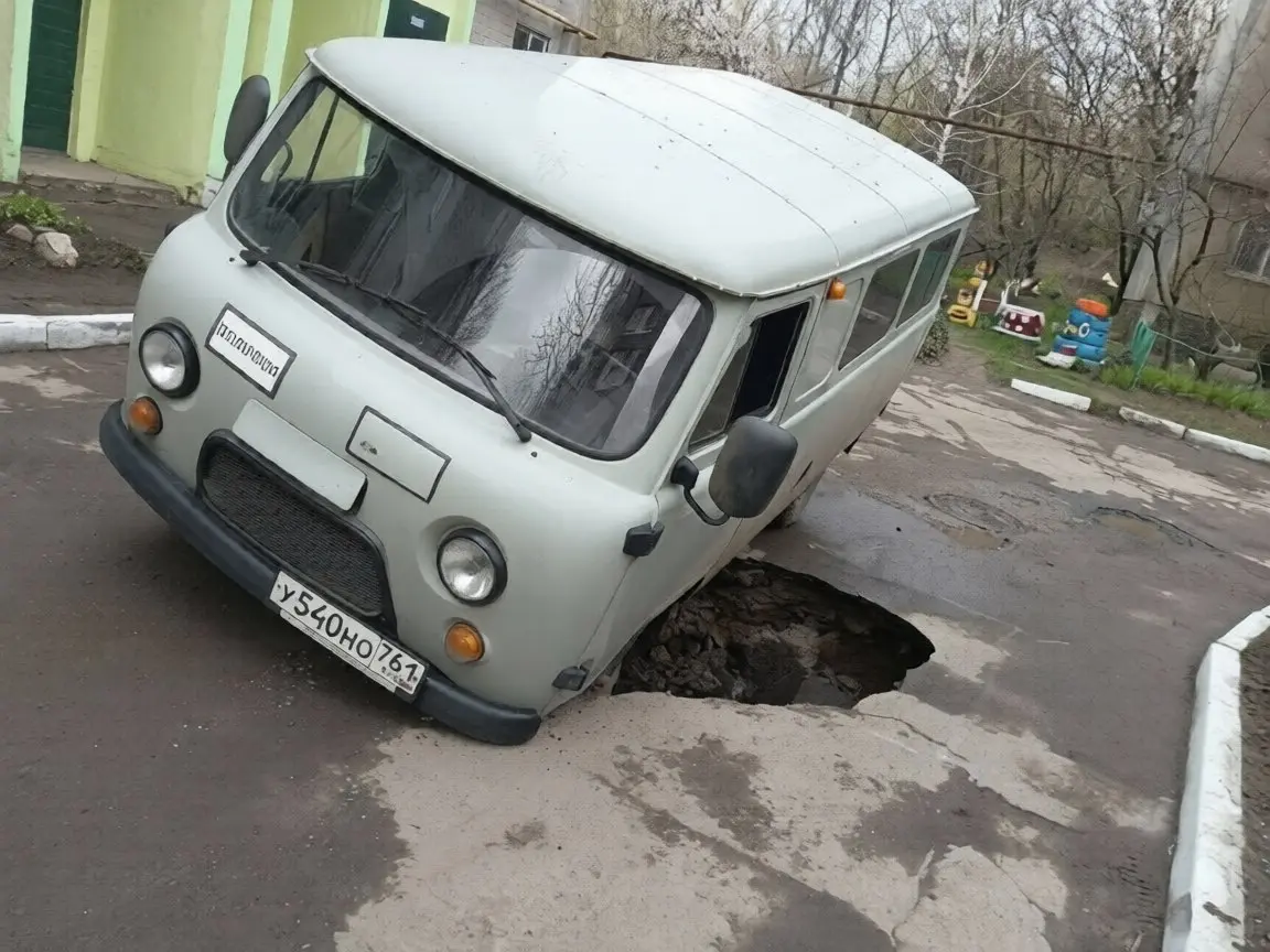 Машина провалилась в яму на ул.
Церетели, 16 | Сетка — социальная сеть от hh.ru